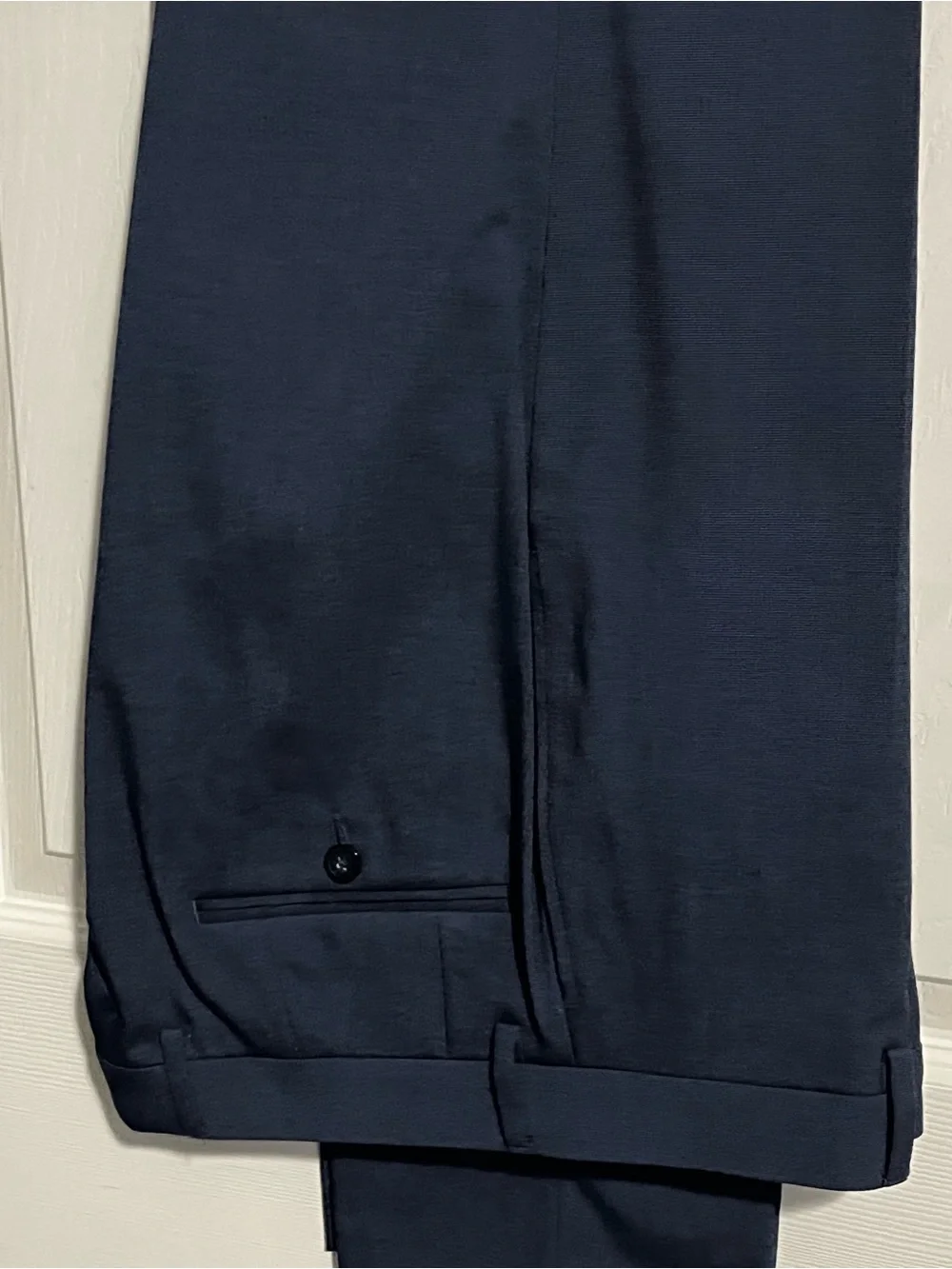Izod Navy Dress Pants with Subtle Herringbone Texture